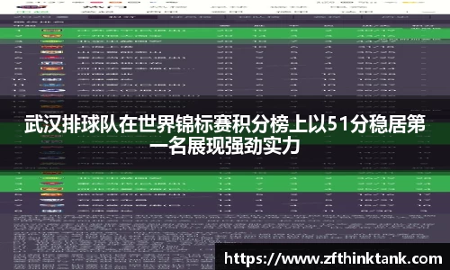 武汉排球队在世界锦标赛积分榜上以51分稳居第一名展现强劲实力
